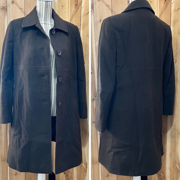 Larry Levine Jackets & Blazers - Larry Levine Chocolate Brown Wool Trench Coat Sz.10P